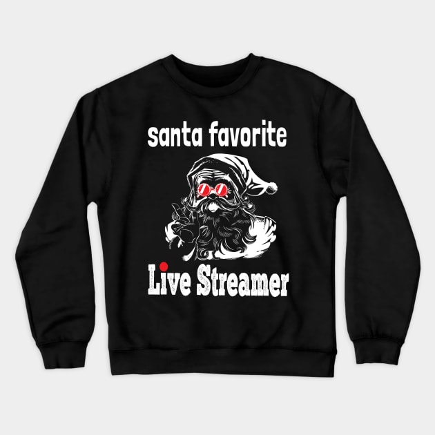 Live-streaming Tee Funny Santa online streamer Gamer Xmas Crewneck Sweatshirt by NIKA13